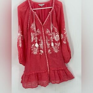 Tommy Bahama Linen Gauze Tunic Dress also a swim cover-up. M